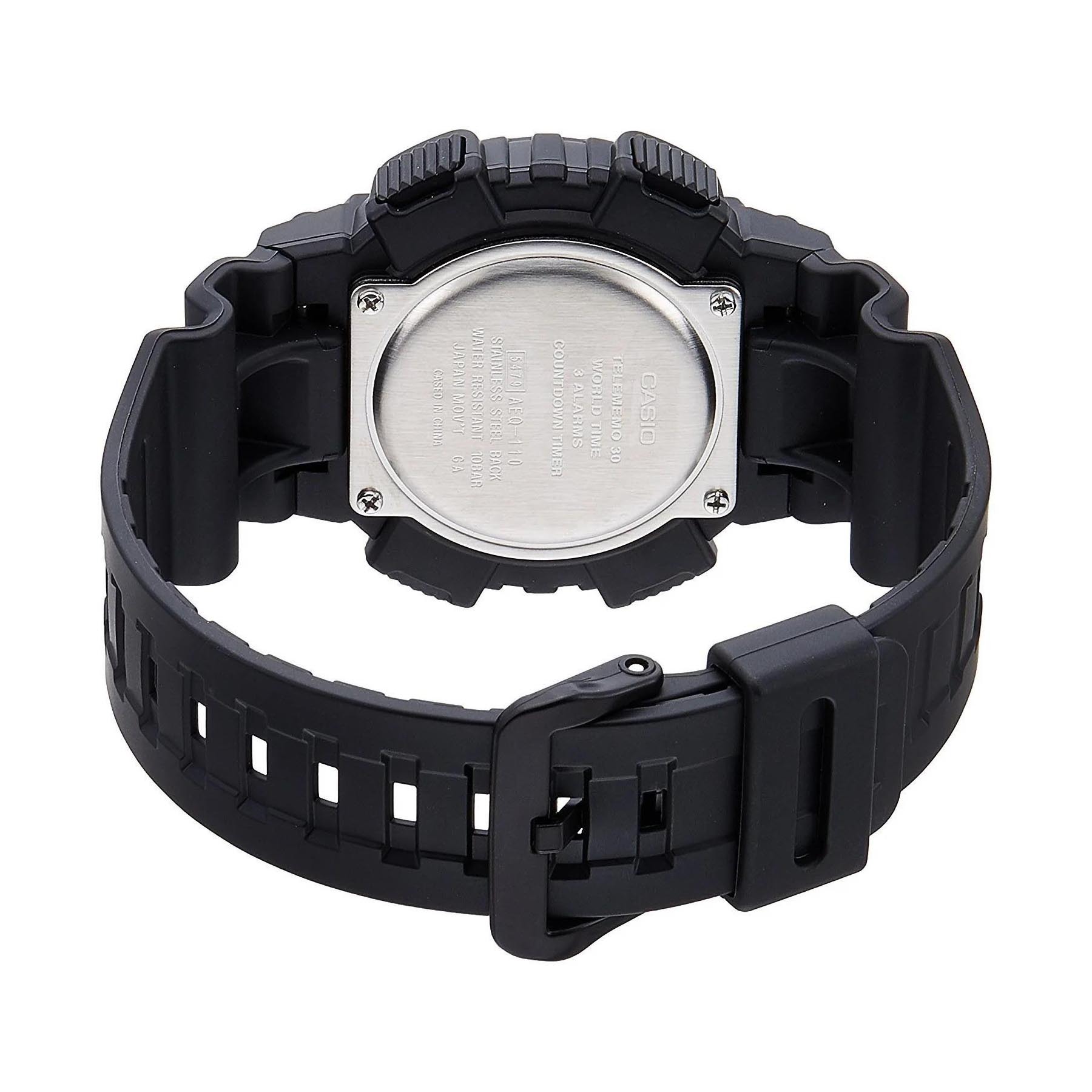 Casio AEQ-110W-9AV Analog Digital World Time Alarm Men's Watch (10-Years Battery Life) (Black) AEQ110W-1BV