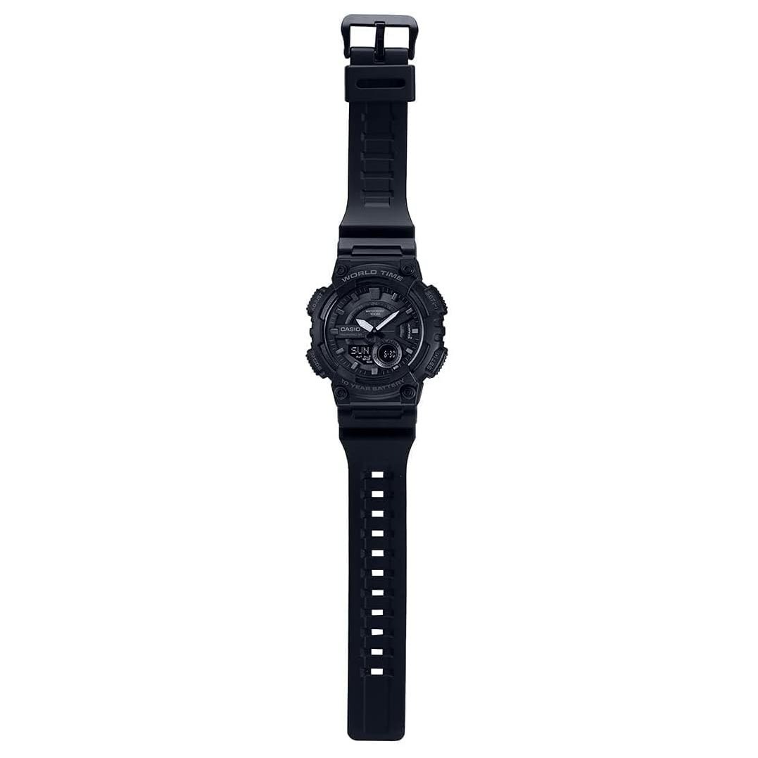 Casio Analog Digital AEQ-110W-1B Telememo Men Watch (10-Years Battery) (Black) ozDigitalWatch.com.au