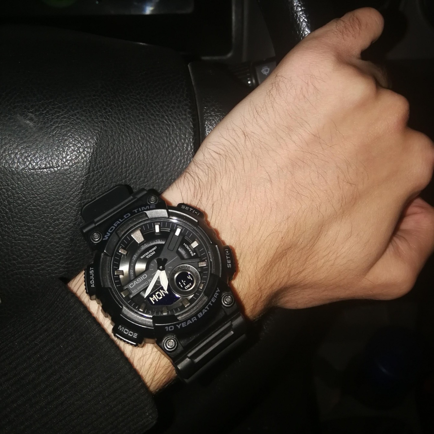 Casio Analog Digital AEQ-110W-1B Telememo Men Watch (10-Years Battery) (Black) ozDigitalWatch.com.au