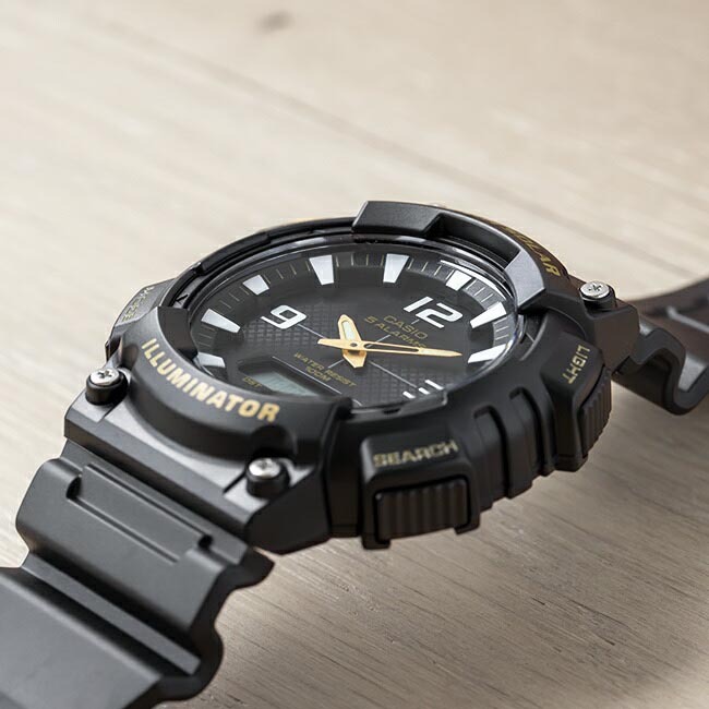 Casio AQ-S810W-1BV Solar Illuminator Digital Sport Watch Black Gold ozdigitalwatch.com.au