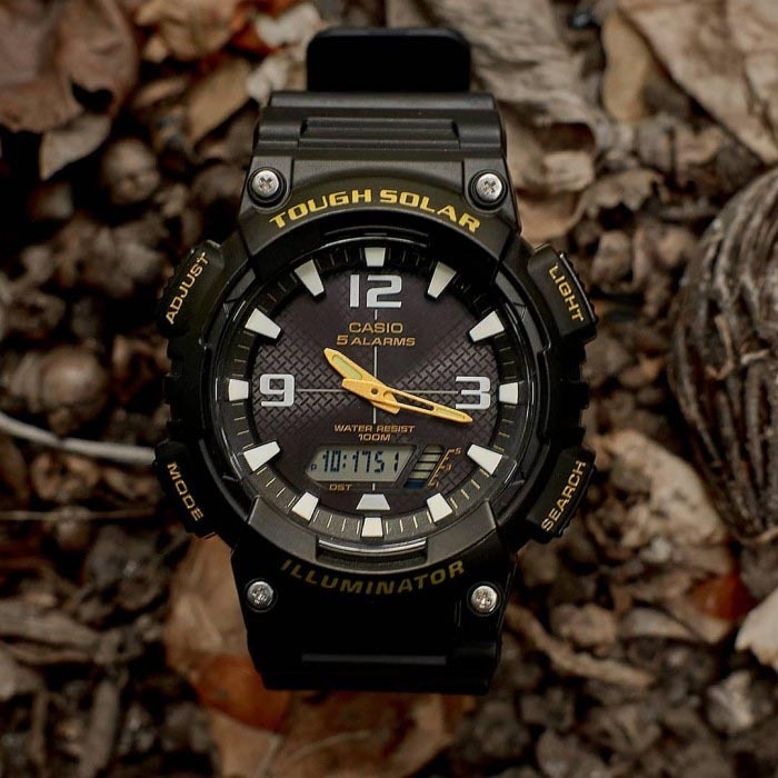 Casio AQ-S810W-1BV Solar Illuminator Digital Sport Watch Black Gold ozdigitalwatch.com.au