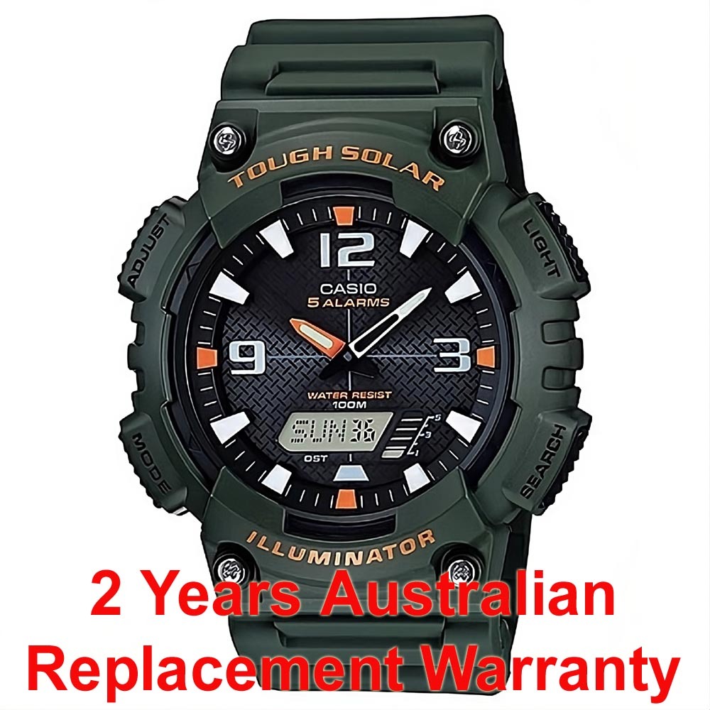 Casio AQ-S810W-3AV Solar Illuminator World Time Digital Men Sport Watch Green ozDigitalWatch.com.au