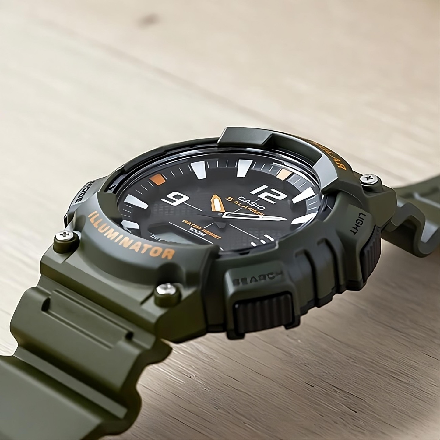 Casio AQ-S810W-3AV Solar Illuminator World Time Digital Men Sport Watch Green ozDigitalWatch.com.au