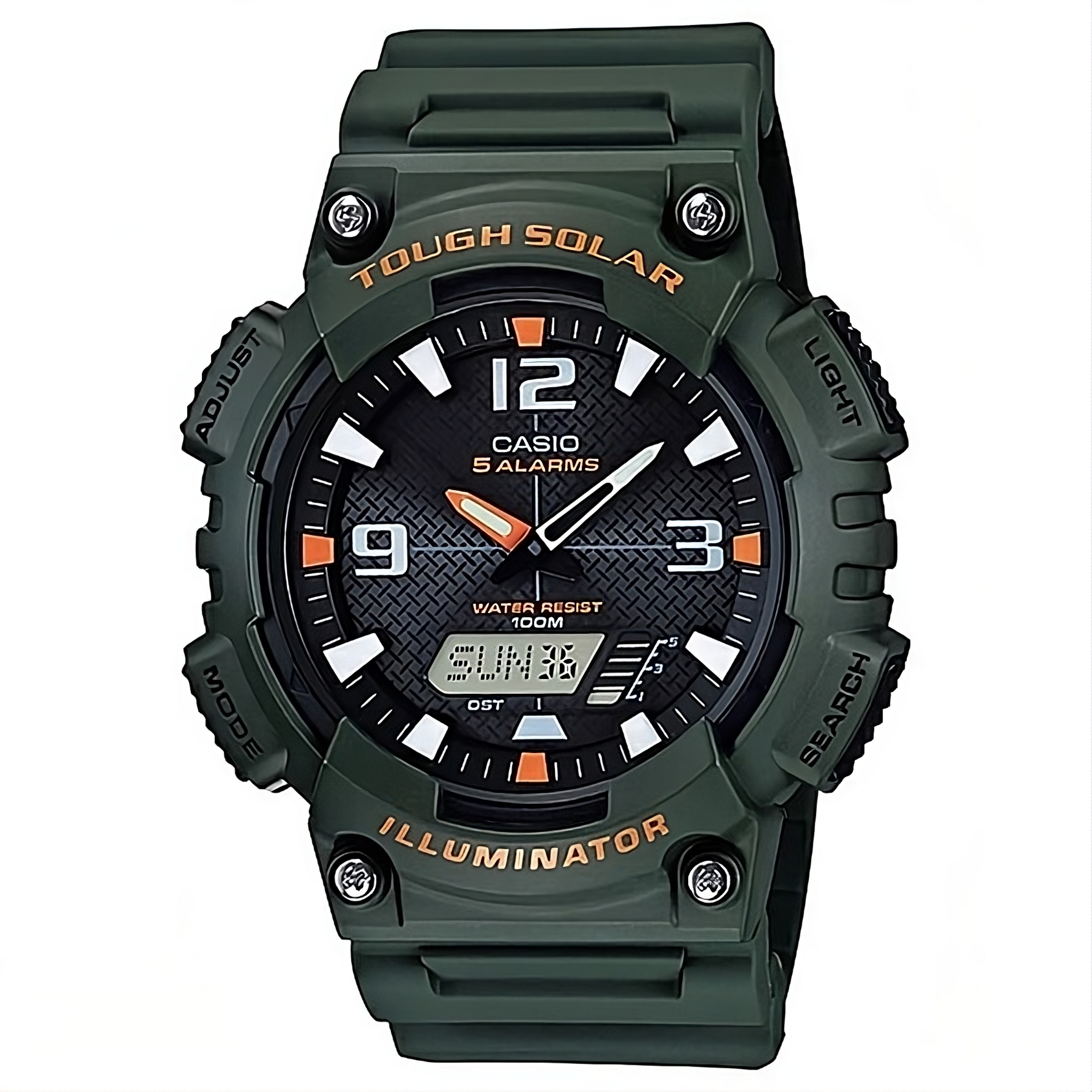 Casio AQ-S810W-3AV Solar Illuminator World Time Alarm Digital Men Sport Watch (Green) AQS810W-3AV