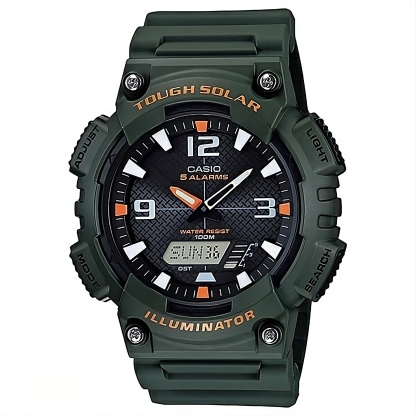Casio AQ-S810W-3AV Solar Illuminator World Time Alarm Digital Men Sport Watch (Green) AQS810W-3AV