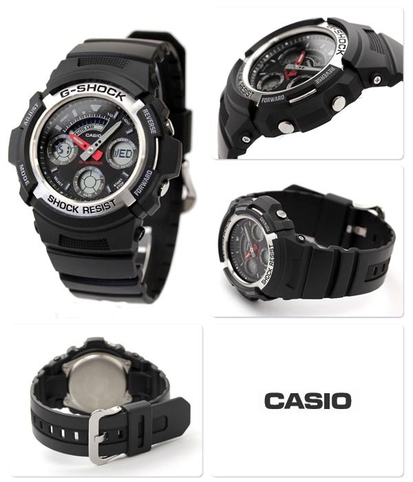 Casio G-Shock AW-590-1A Analog Digital Men Watch Black ozdigitalwatch.com.au