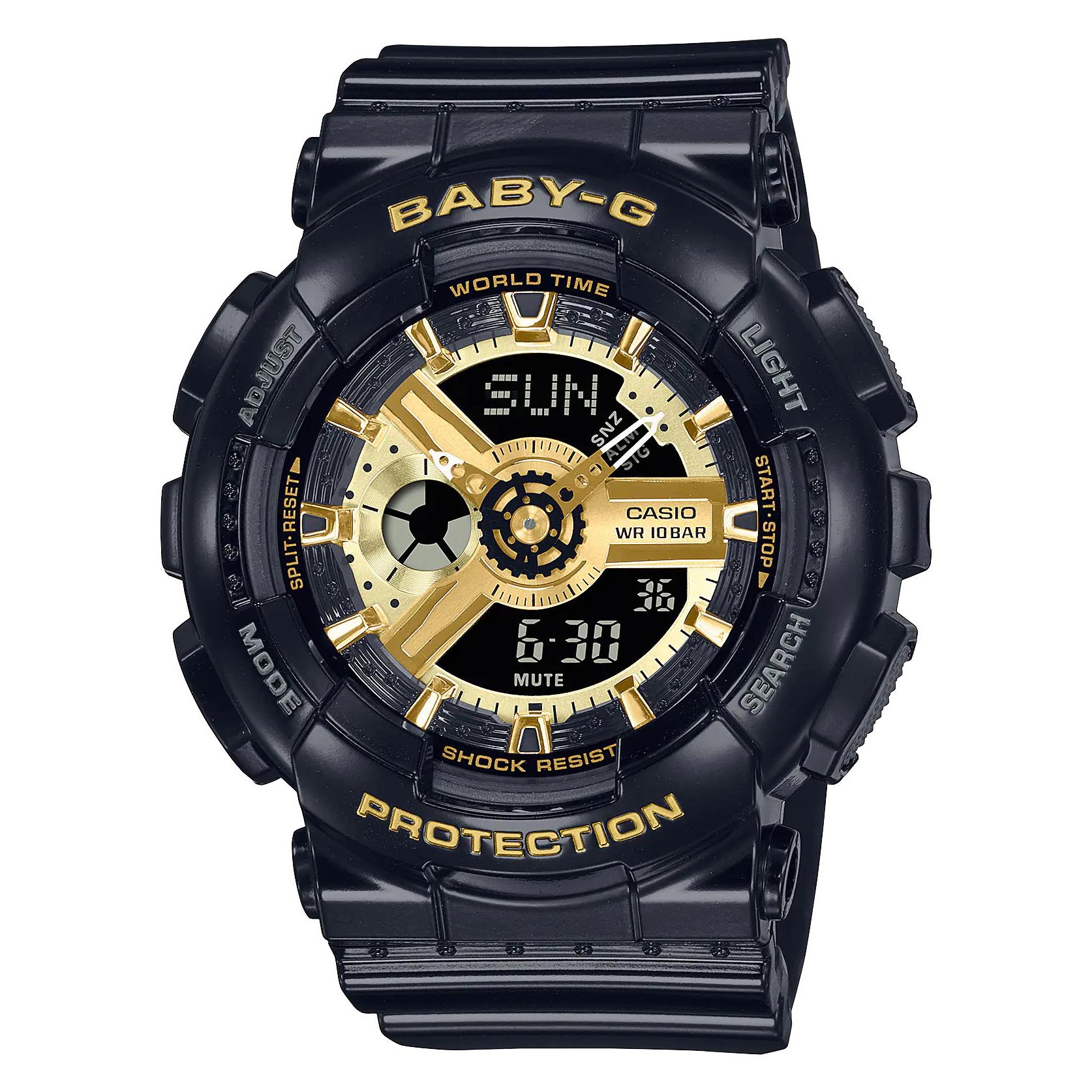 Casio Baby-G BA-110X-1A Analog Digital Watch (Black x Gold) (New version of BA-110-1A) BA110X-1A