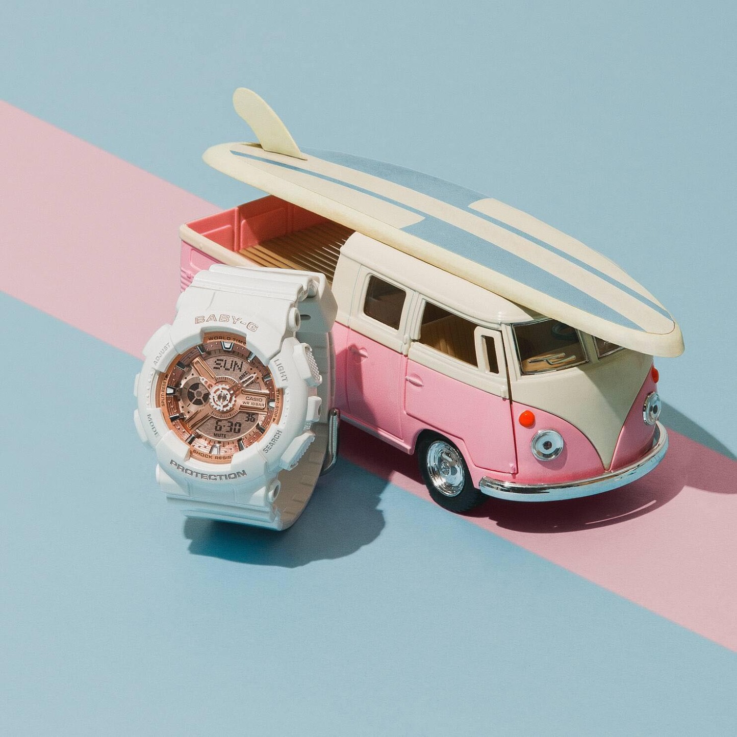 Casio Baby-G BA-110X-7A1 Analog Digital Watch (White, Rose Gold) - ozDigitalWatch.com.au