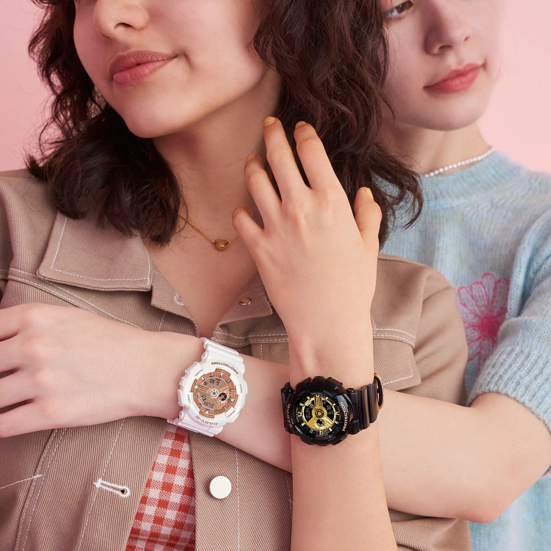 Casio Baby-G BA-110X-7A1 Analog Digital Watch (White, Rose Gold) - ozDigitalWatch.com.au
