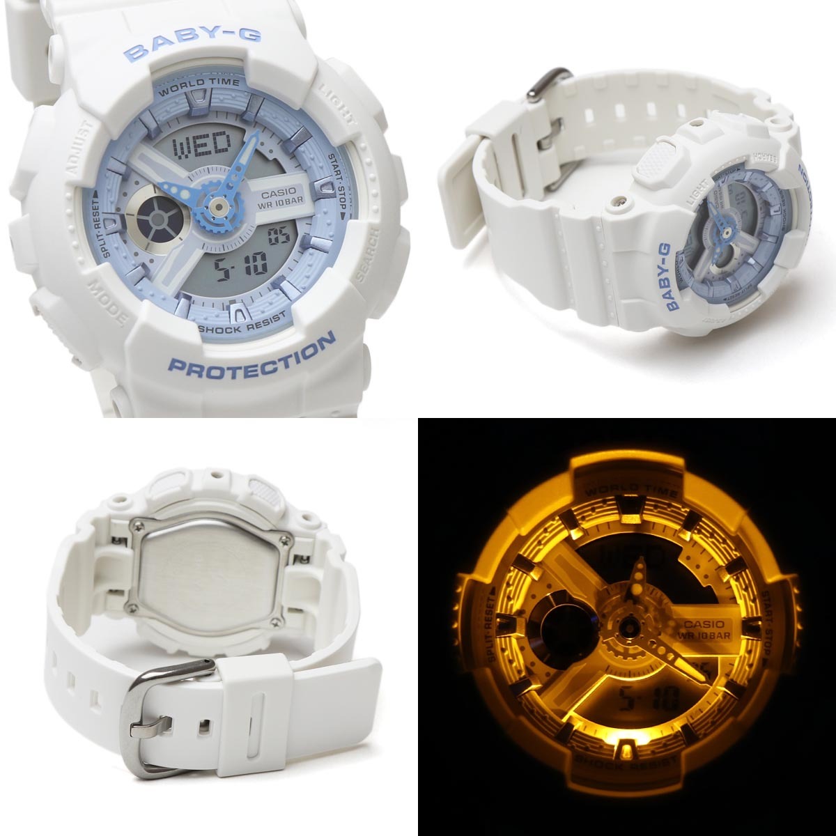 Casio Baby-G BA-110XBE-7A Analog Digital Watch (White x Blue) BA110XBE-7A