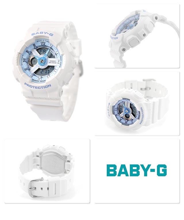 Casio Baby-G BA-110XBE-7A Analog Digital Watch (White x Blue) BA110XBE-7A