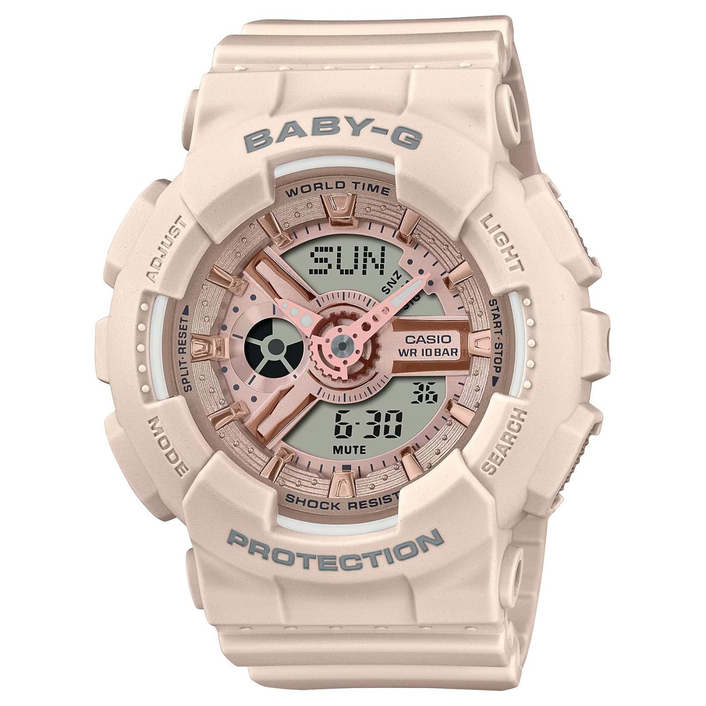 Casio Baby-G BA-110XCP-4A Analog Digital Watch (Beige x Rose Gold) – ozDigitalWatch.com.au