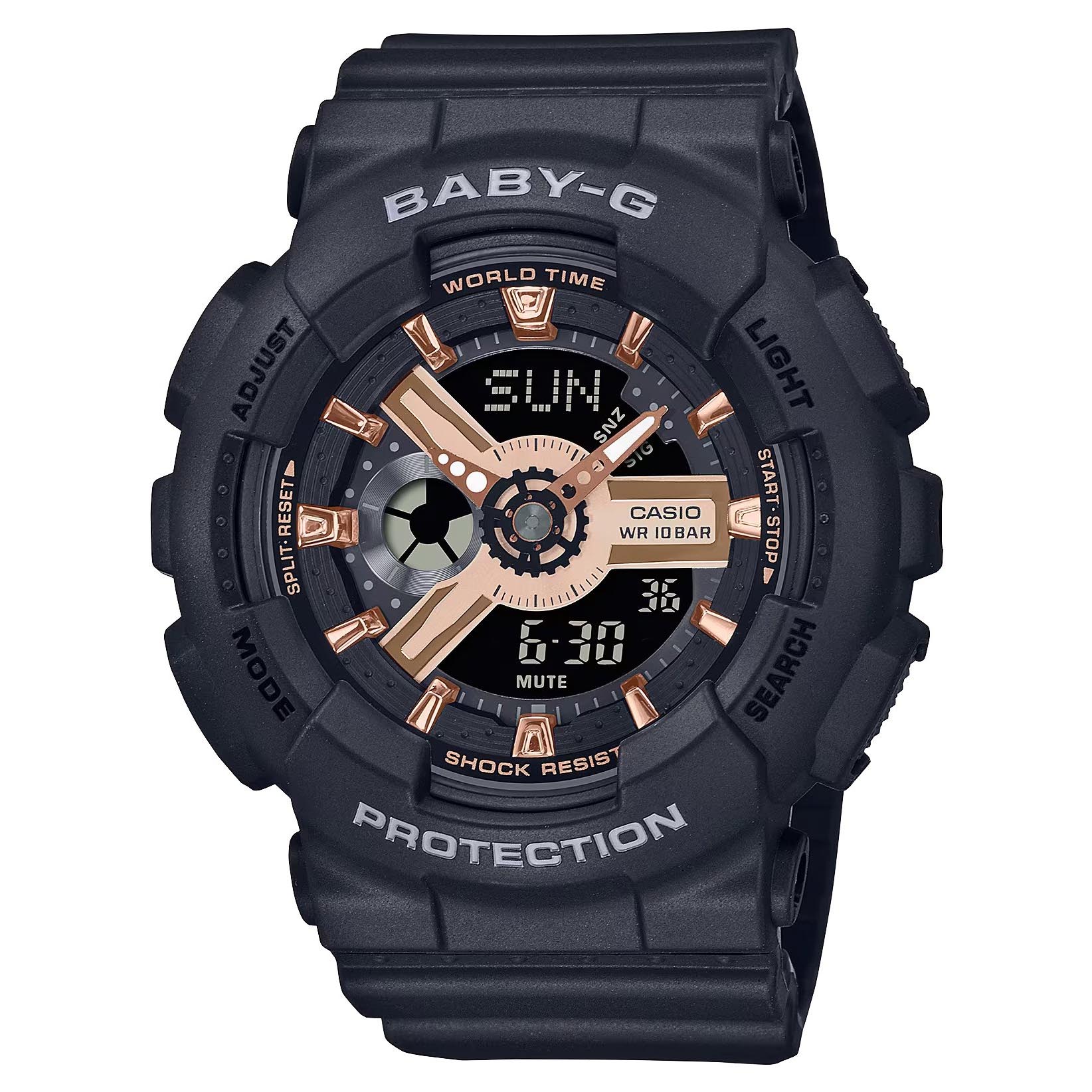 Casio Baby-G BA-110XRG-1A Analog Digital Women's Watch (Black & Rose Gold)