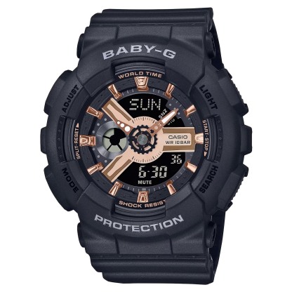 Casio Baby-G BA-110XRG-1A Analog Digital Women's Watch (Black & Rose Gold)