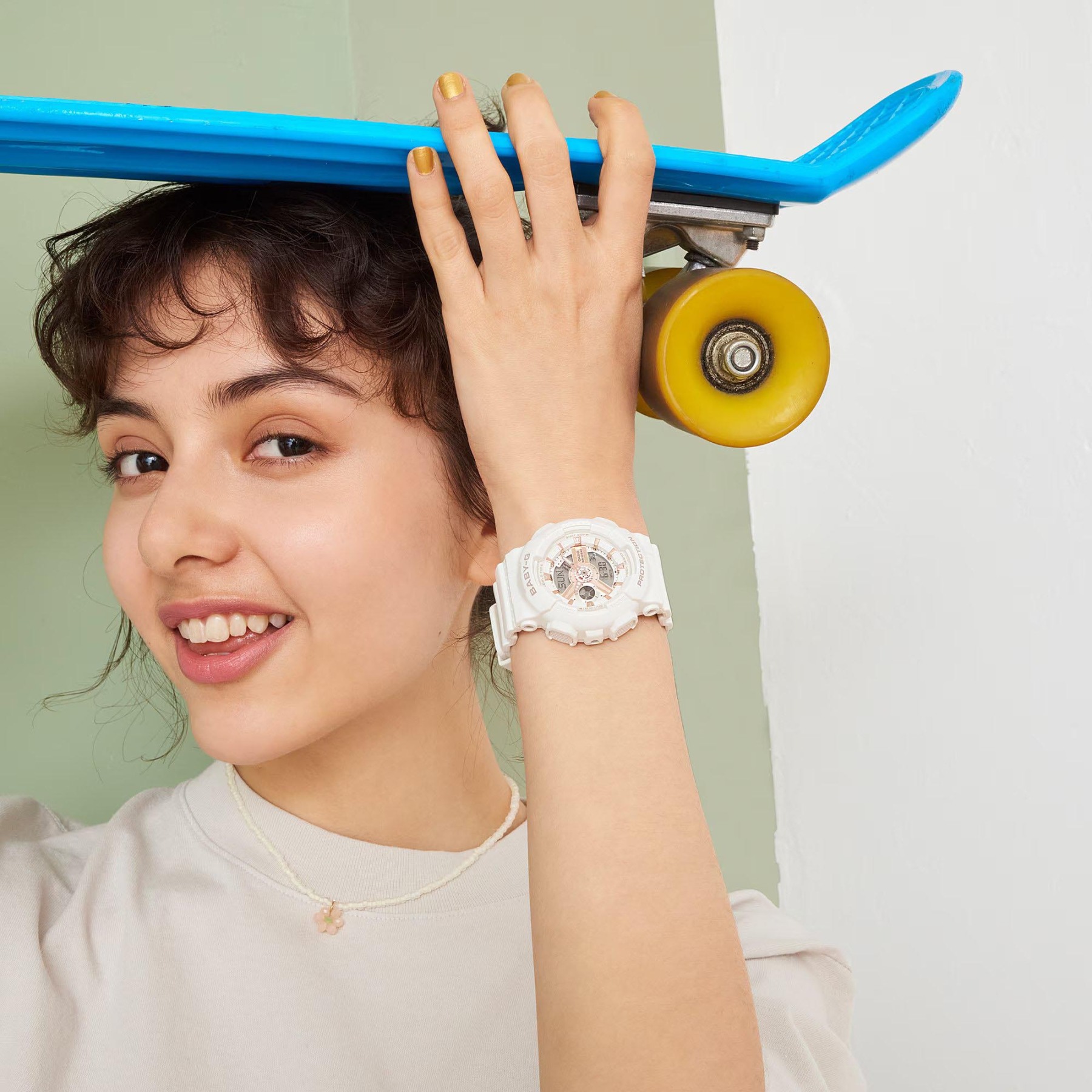 Casio Baby-G BA-110XRG-7A Analog Digital Watch (White x Rose Gold) BA110XRG-7A