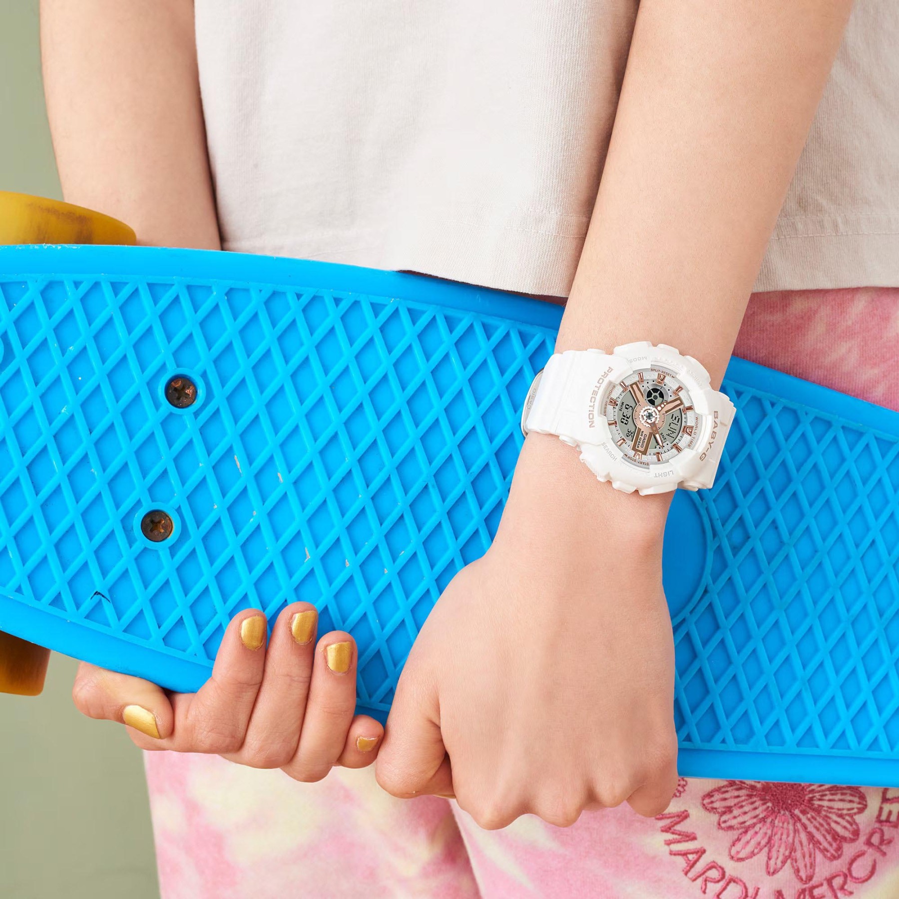 Casio Baby-G BA-110XRG-7A Analog Digital Watch (White x Rose Gold) BA110XRG-7A