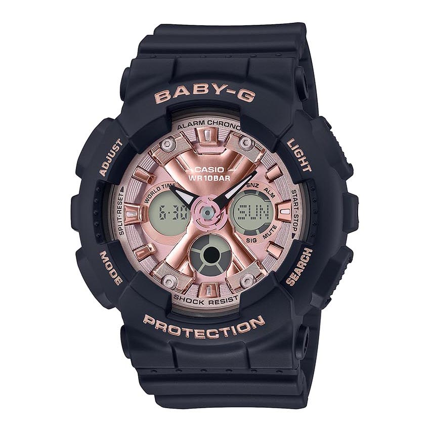 Casio Baby-G BA-130-1A4 Rose Gold & Black Analog Digital Women's Watch