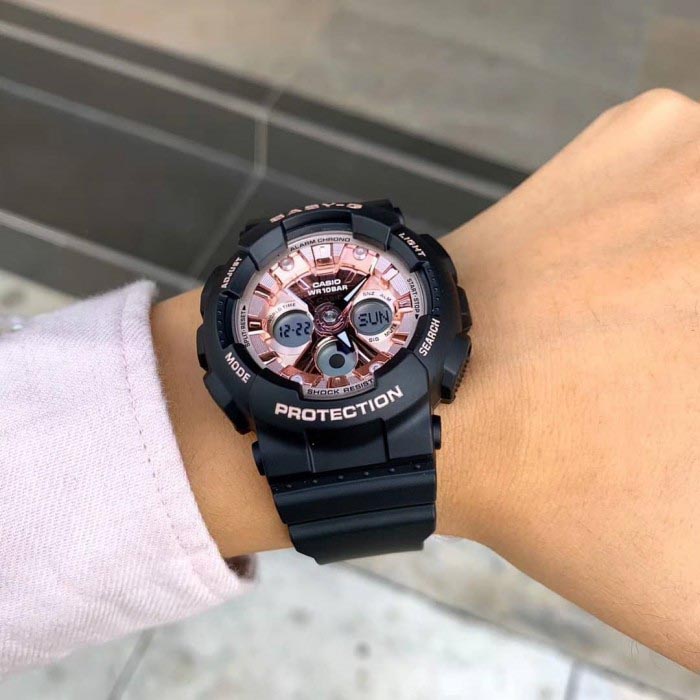 Casio Baby-G BA-130-1A4 Rose Gold & Black Analog Digital Women's