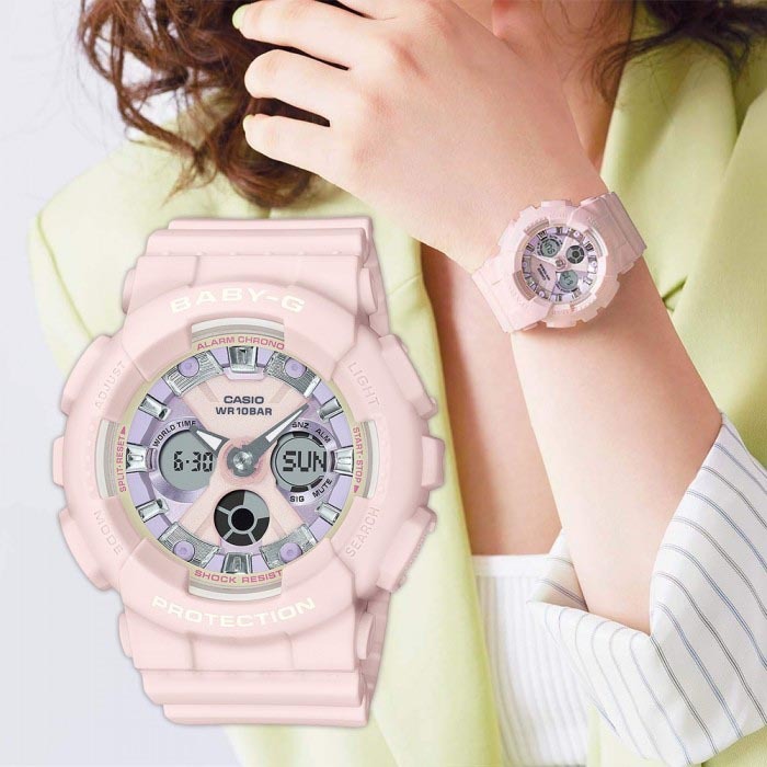 Casio Baby-G BA-130WP-4A Analog Digital Watch (Pink Icy Pastel) BA130WP-4A