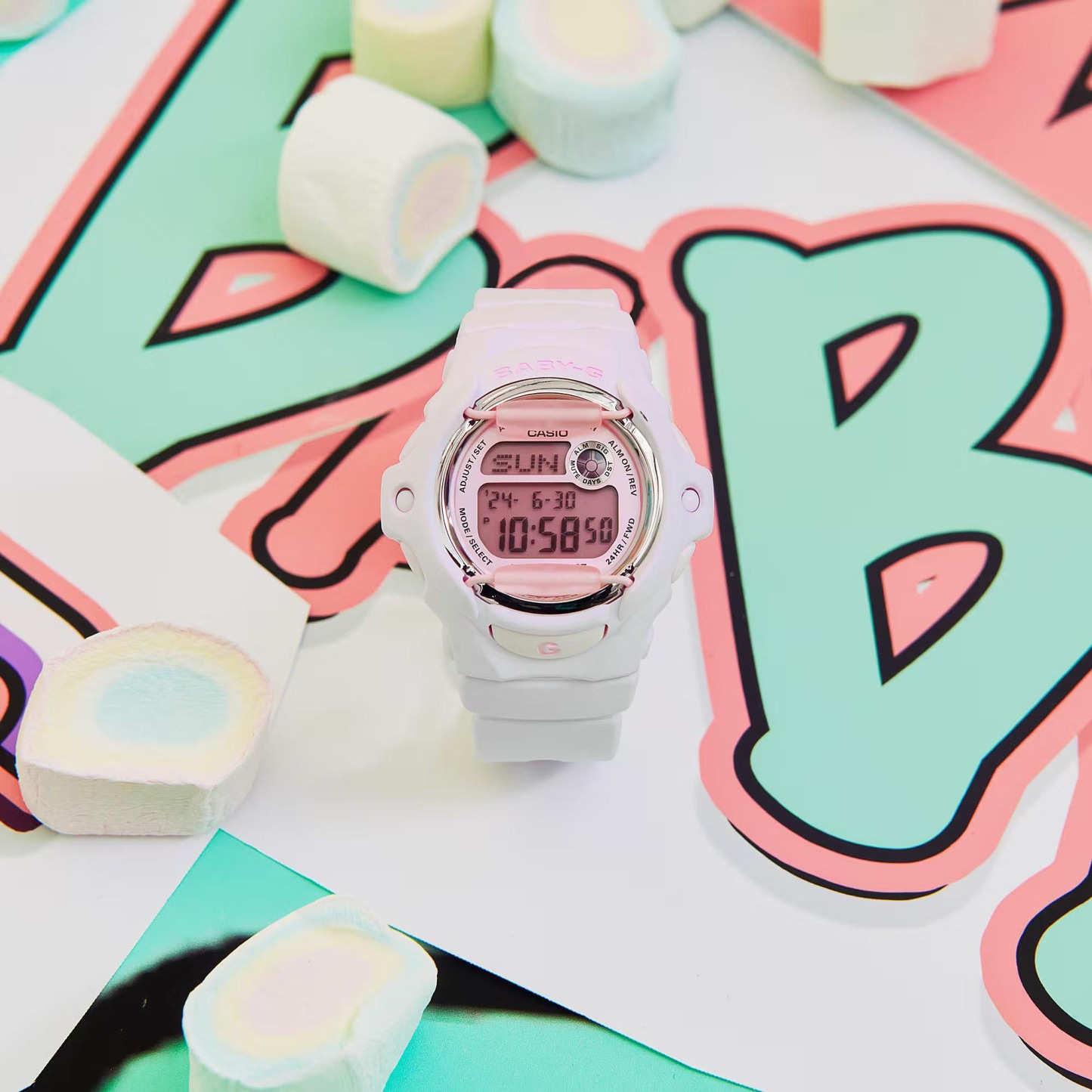 Casio Baby-G BG-169U-4B Digital 200m Ladies / Kids Watch Pastel Pink ozdigitalwatch.com.au
