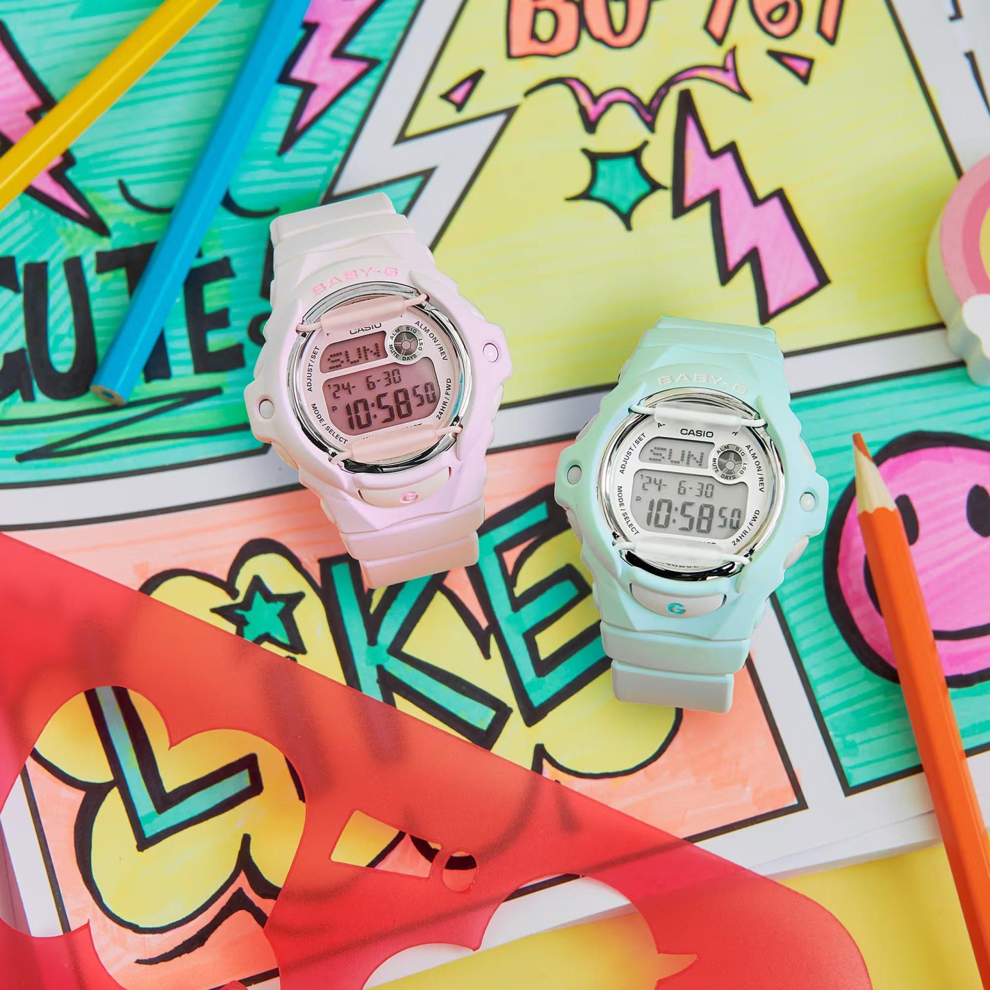 Casio Baby-G BG-169U-4B Digital 200m Ladies / Kids Watch Pastel Pink ozdigitalwatch.com.au