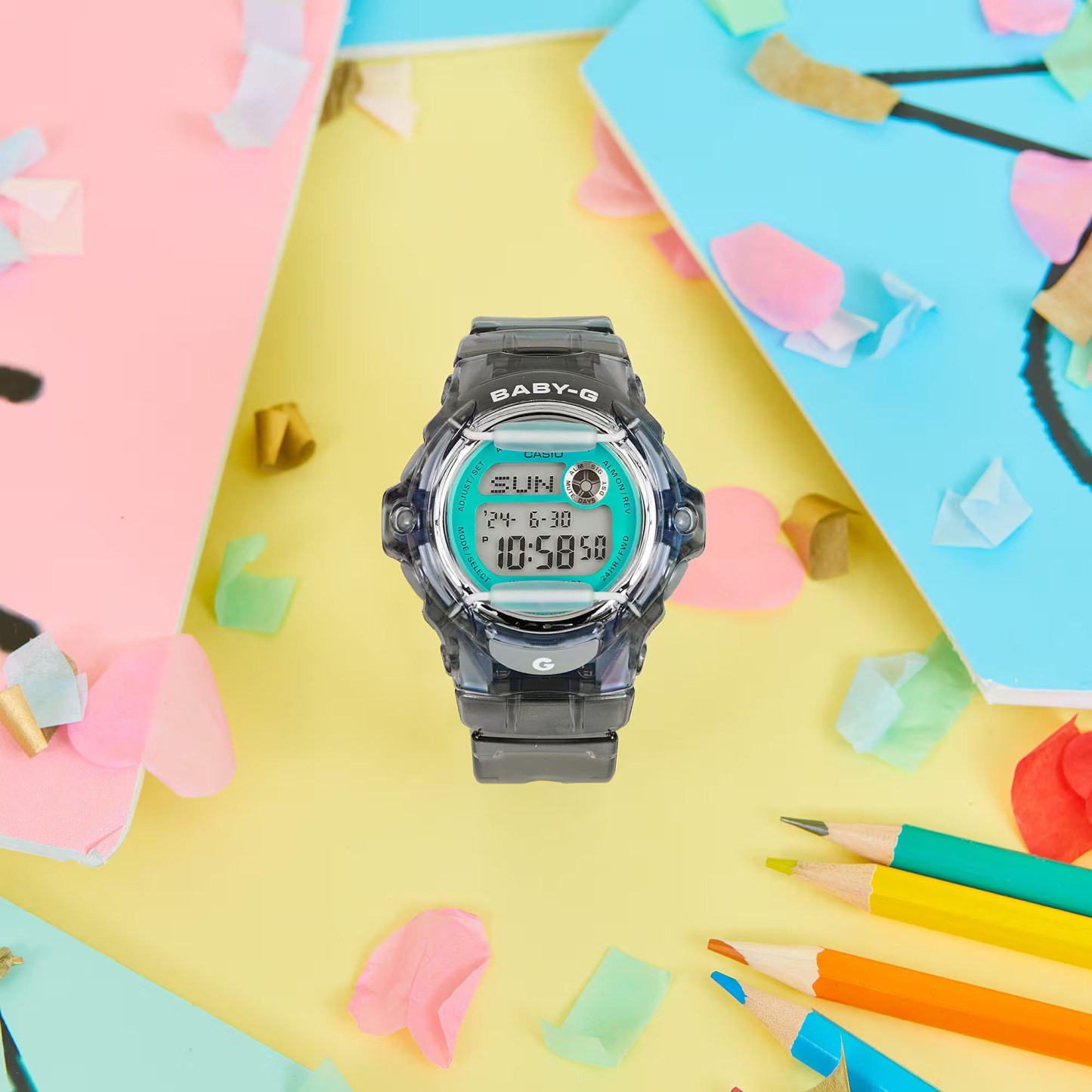 Casio Baby-G BG-169U-8B Digital 200m Ladies / Kids Watch (Black, Semi-Transparent)