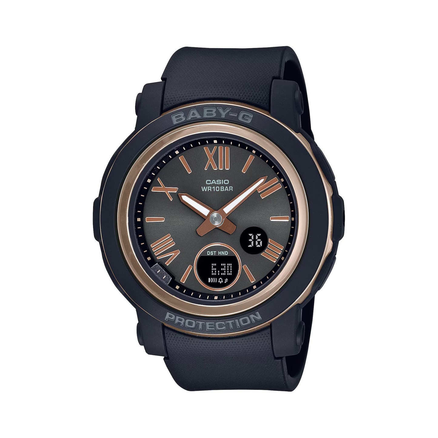 Casio Baby-G BGA-290-1A Analog Digital Watch (Black x Pink Gold) BGA290-1A