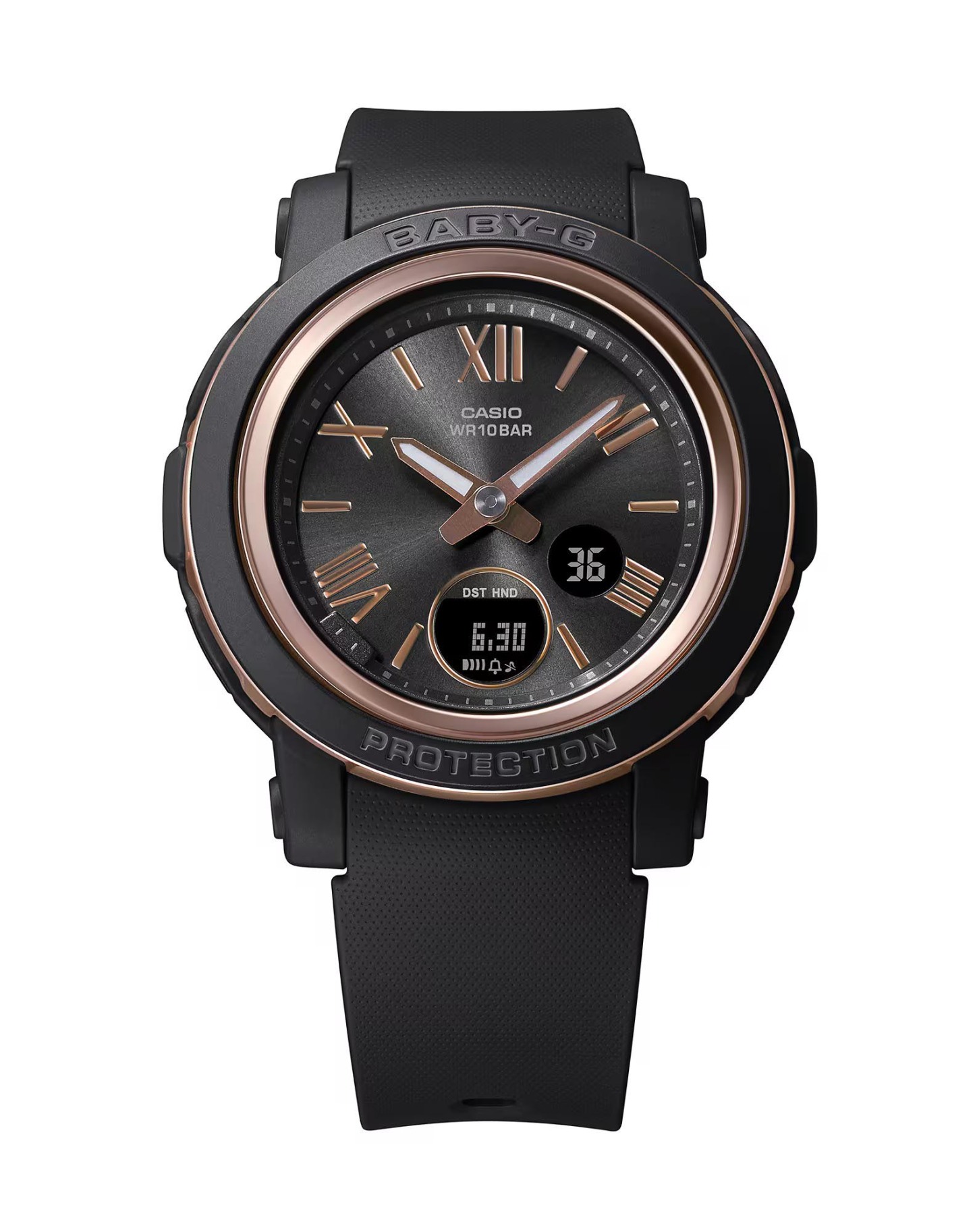Casio Baby-G BGA-290-1A Analog Digital Watch (Black x Pink Gold) BGA290-1A