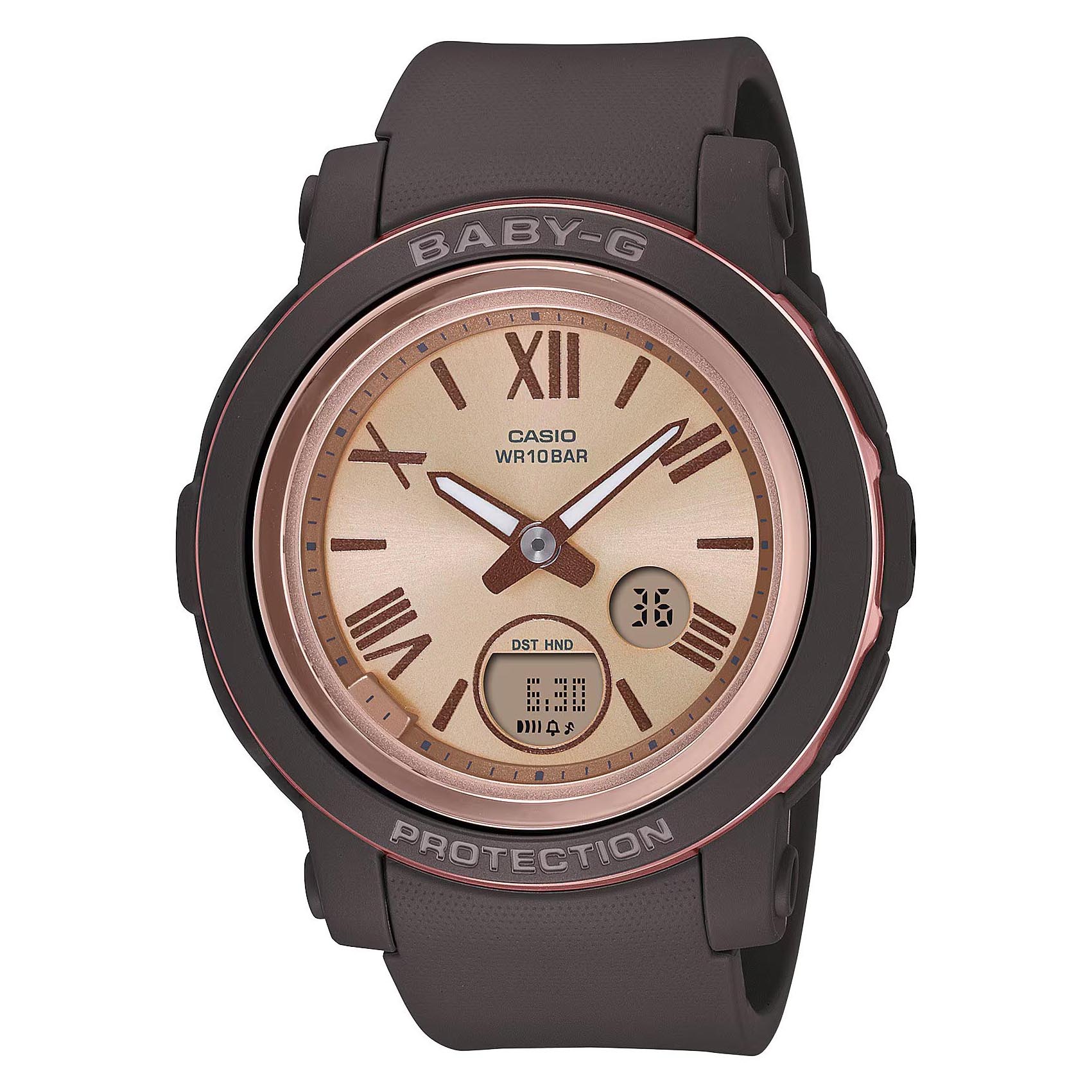 Casio Baby-G BGA-290-5A Analog Digital Women's Watch (Rose Gold & Dark Brown)