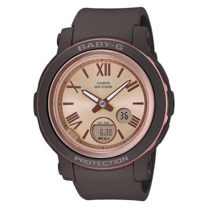 Casio Baby-G BGA-290-5A Analog Digital Women's Watch (Rose Gold & Dark Brown)