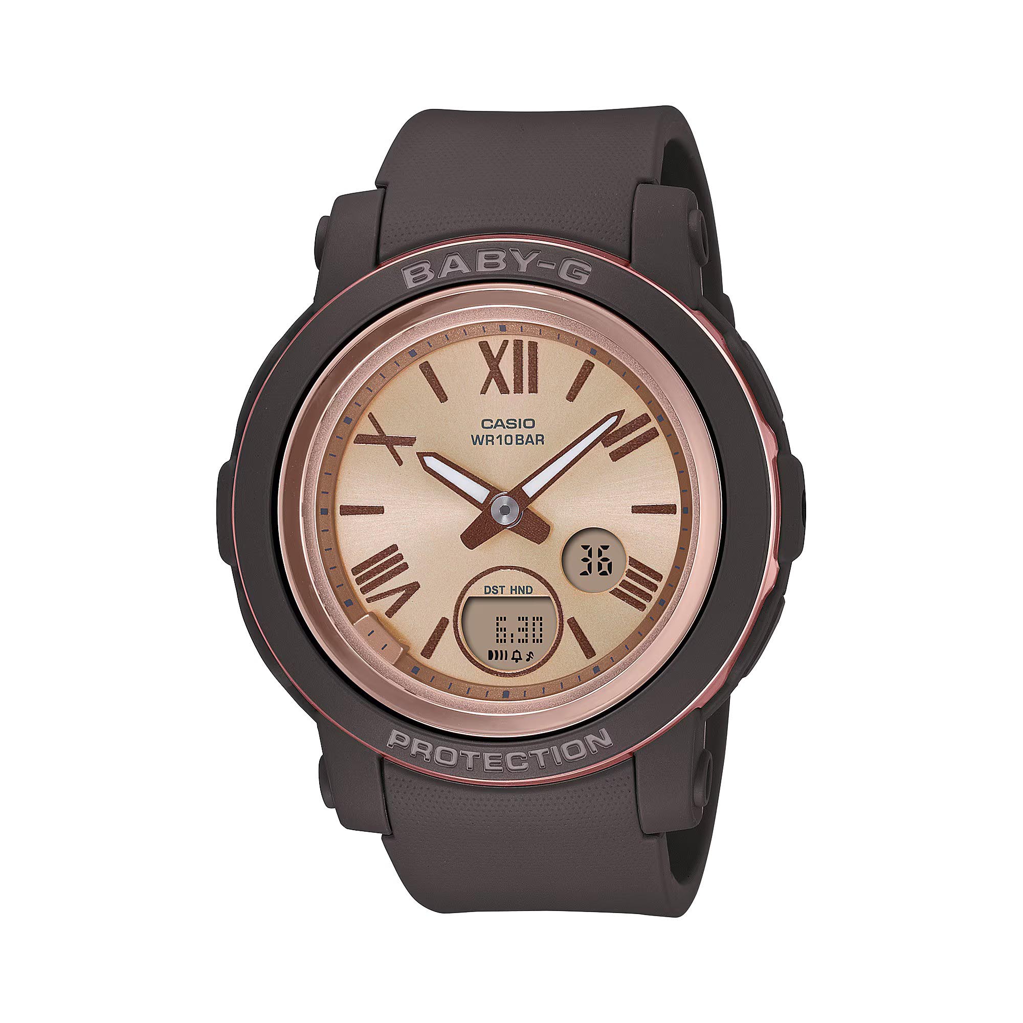 Casio Baby-G BGA-290-5A Analog Digital Watch (Rose Gold x Dark Brown) BGA290-5A