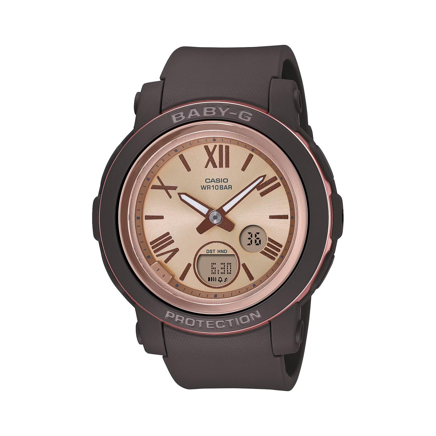 Casio Baby-G BGA-290-5A Analog Digital Watch (Rose Gold x Dark Brown) BGA290-5A