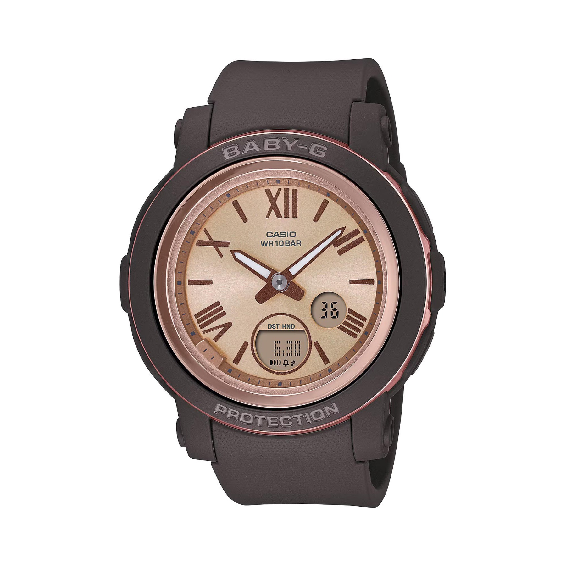 Casio Baby-G BGA-290-5A Analog Digital Watch (Rose Gold x Dark Brown) BGA290-5A
