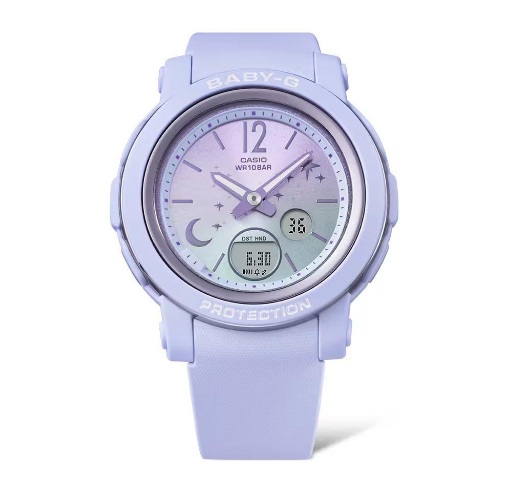 Casio Baby-G BGA-290DS-2A Pastel Blue Stars & Moon Analog Digital Women's Watch