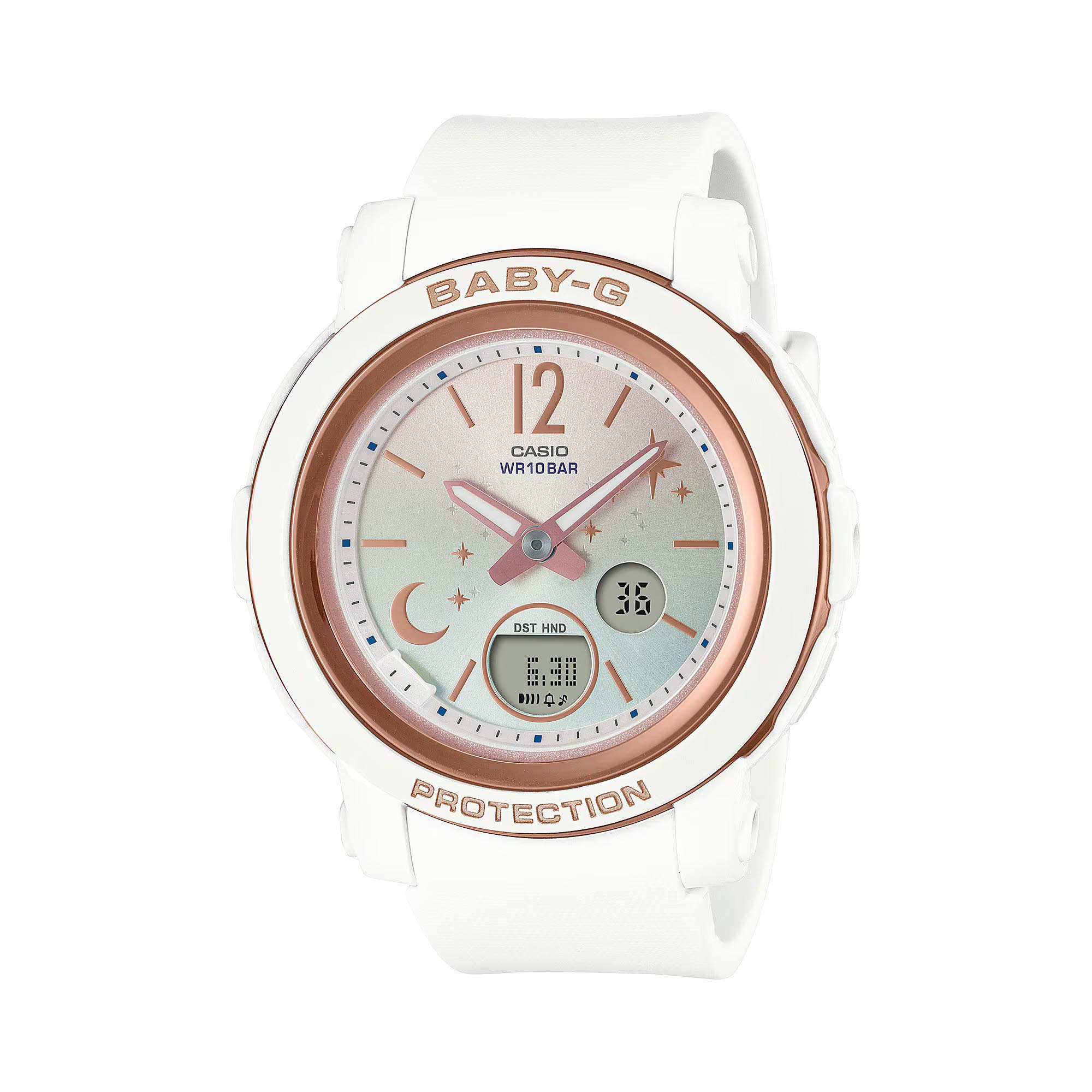 Casio Baby-G BGA-290DS-7A Analog Digital Watch (White x Rose Gold) BGA290DS-7A