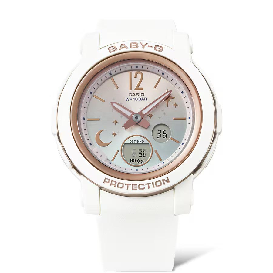 Casio Baby-G BGA-290DS-7A Analog Digital Watch (White x Rose Gold) BGA290DS-7A