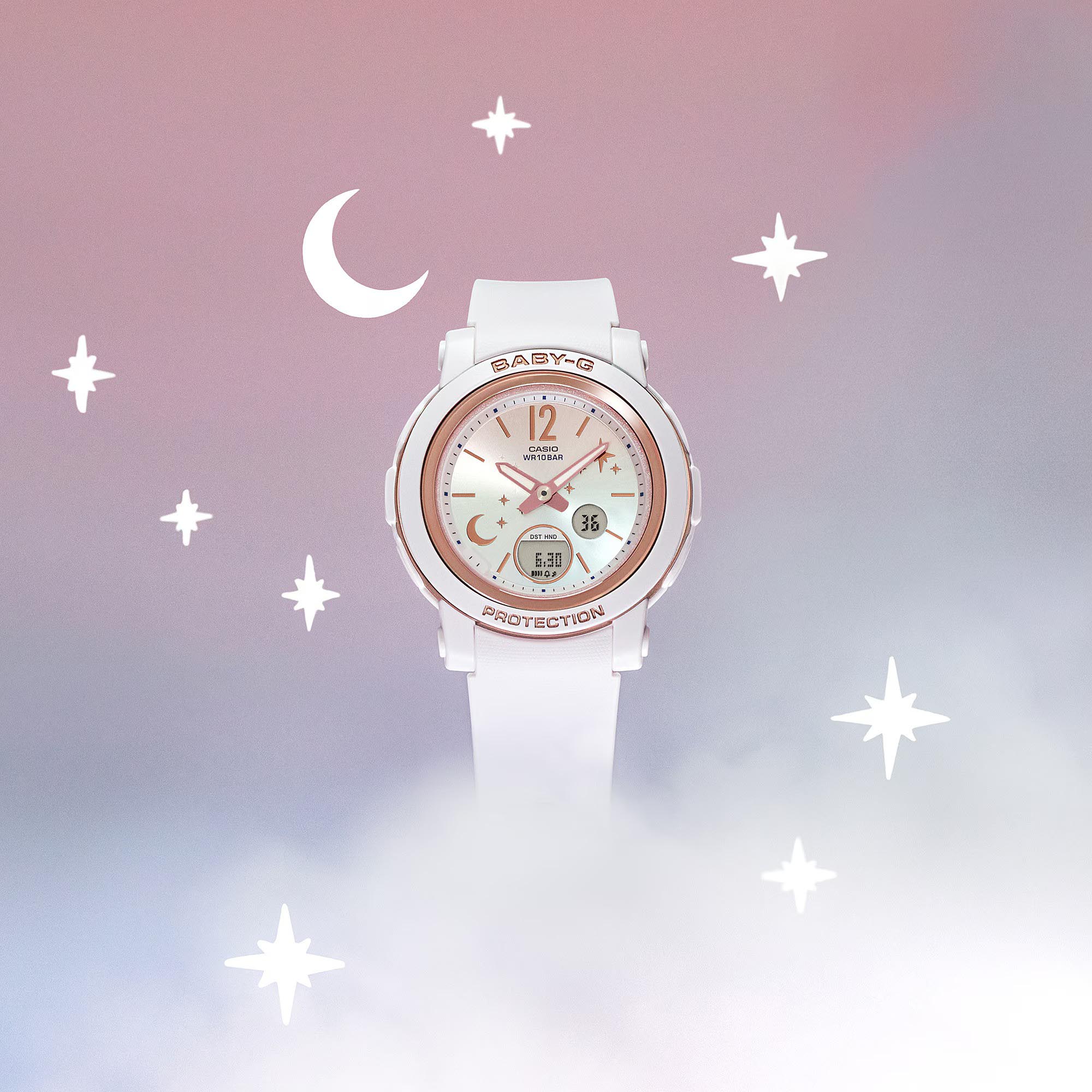 Casio Baby-G BGA-290DS-7A Analog Digital Watch (White x Rose Gold) BGA290DS-7A