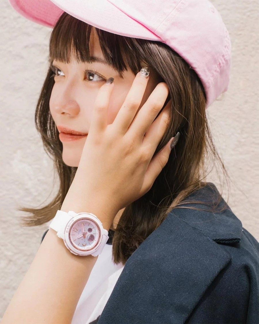 Casio Baby-G BGA-290DS-7A Analog Digital Twinkle Star Women Watch White x Gold ozDigitalWatch.com.au