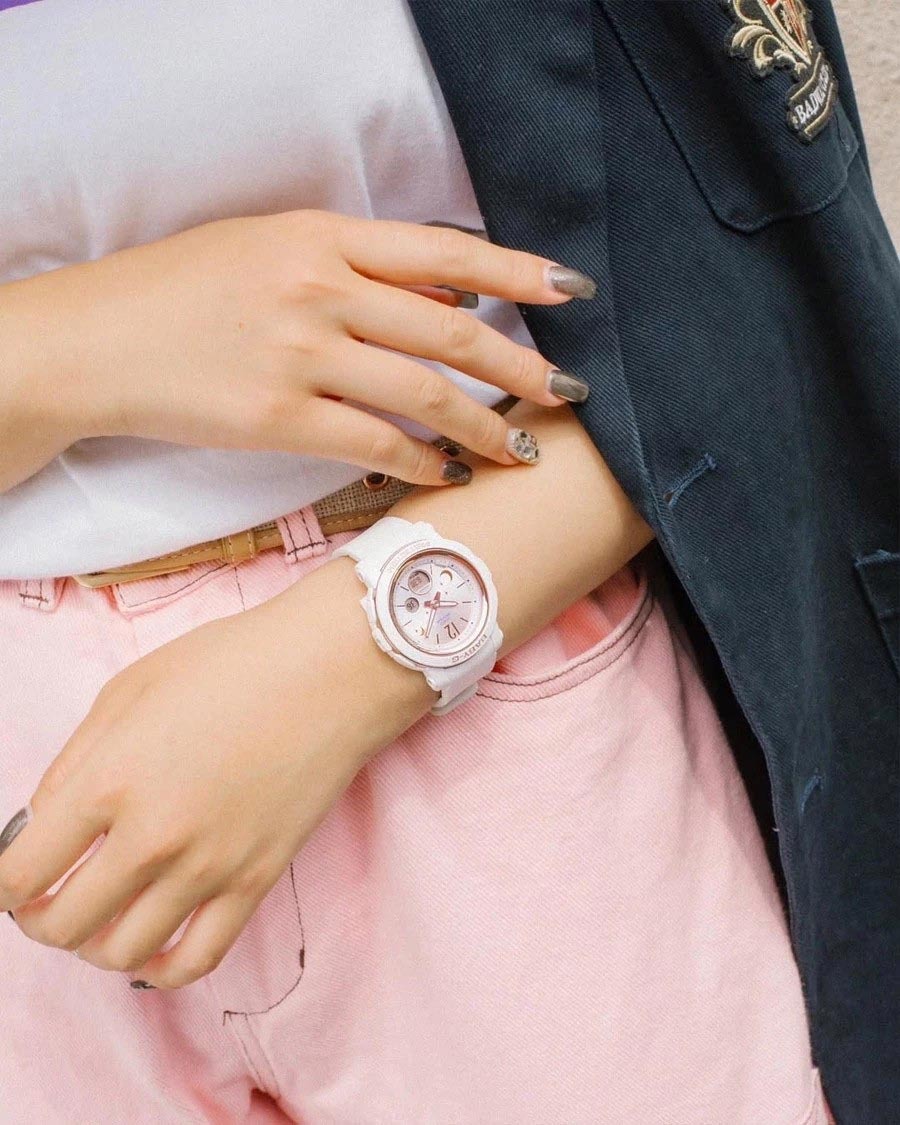 Casio Baby-G BGA-290DS-7A Analog Digital Twinkle Star Women Watch White x Gold ozDigitalWatch.com.au