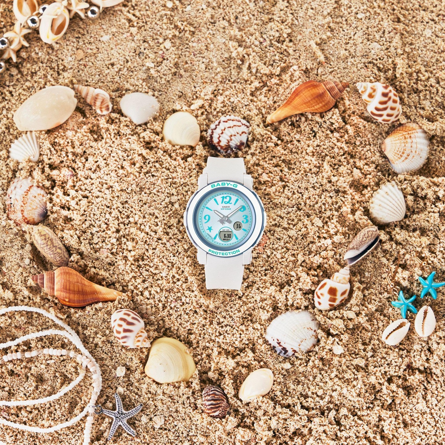 Casio Baby-G BGA-290US-2A Undersea World Analog Digital Women's Watch (White & Blue) BGA290US-2A
