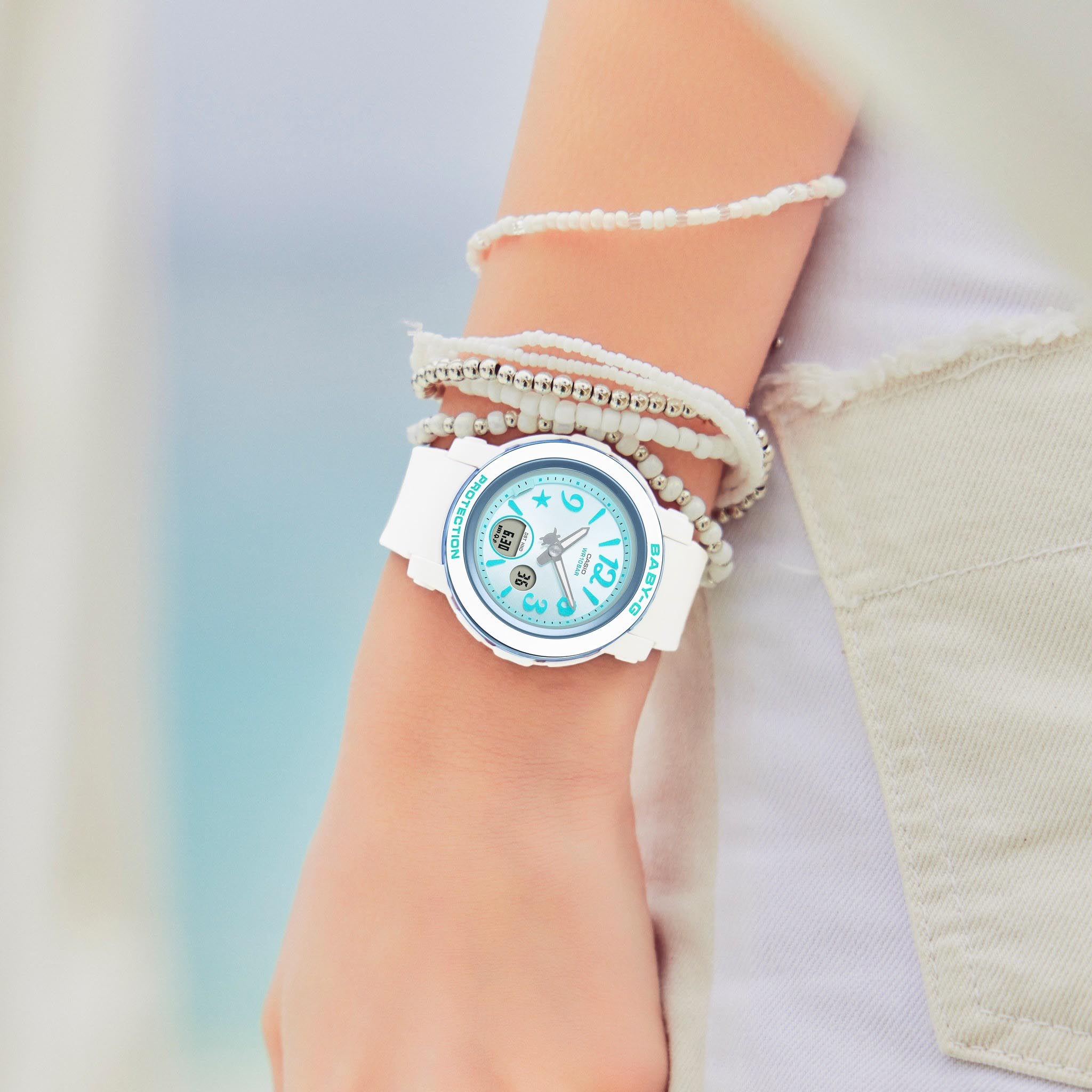 Casio Baby-G BGA-290US-2A Undersea World Analog Digital Women's Watch (White & Blue) BGA290US-2A