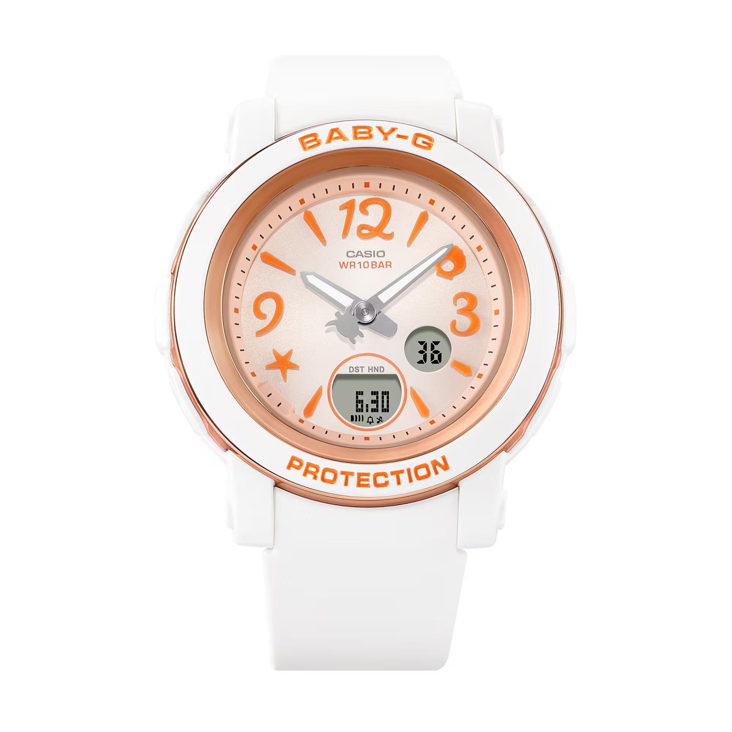 Casio Baby-G BGA-290US-4A Analog Digital Watch (White x Rose Gold) BGA290US-4A