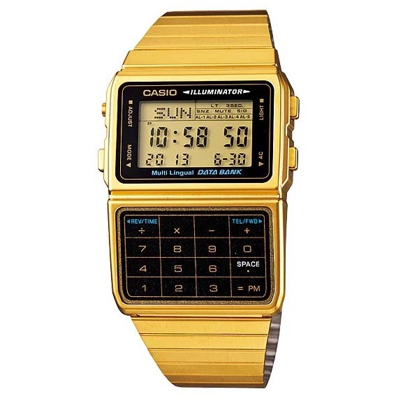Casio Databank DBC-611G-1 Digital Calculator Alarm Dual Time Men's Watch (Gold) (Vintage Series) DBC611G
