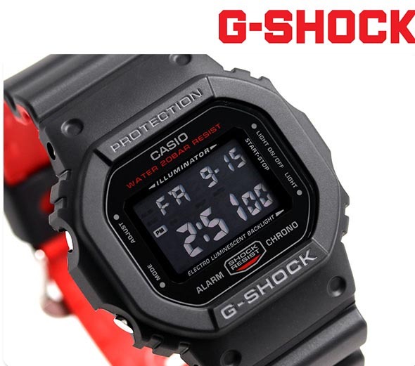 Casio G-Shock DW-5600HR-1 Digital Men Watch Black Red ozdigitalwatch.com.au