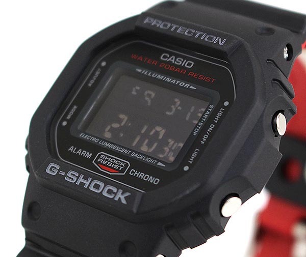 Casio G-Shock DW-5600HR-1 Digital Men Watch Black Red ozdigitalwatch.com.au