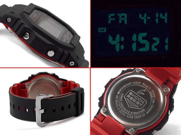 Casio G-Shock DW-5600HR-1 Digital Men Watch Black Red ozdigitalwatch.com.au