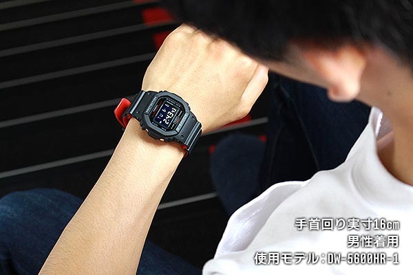 Casio G-Shock DW-5600HR-1 Digital Men Watch (Black x Red)
