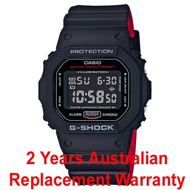 Casio G-Shock DW-5600HR-1 Digital Men Watch Black Red ozdigitalwatch.com.au