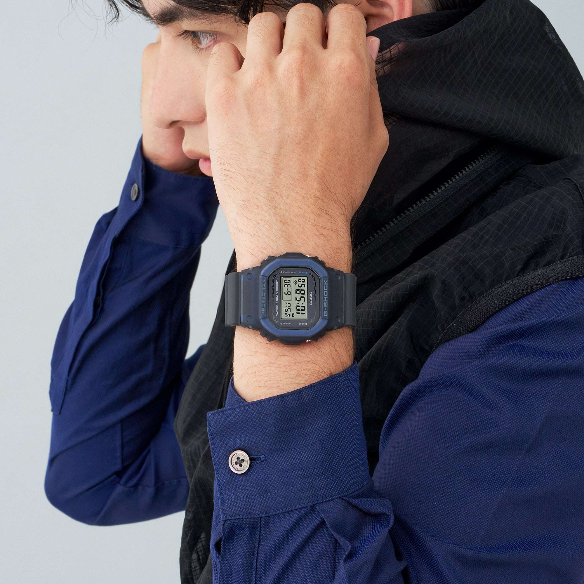 Casio G-Shock DW-5600RS-8 LED Backlight Men's Digital Watch (Grey & Blue) DW5600RS-8