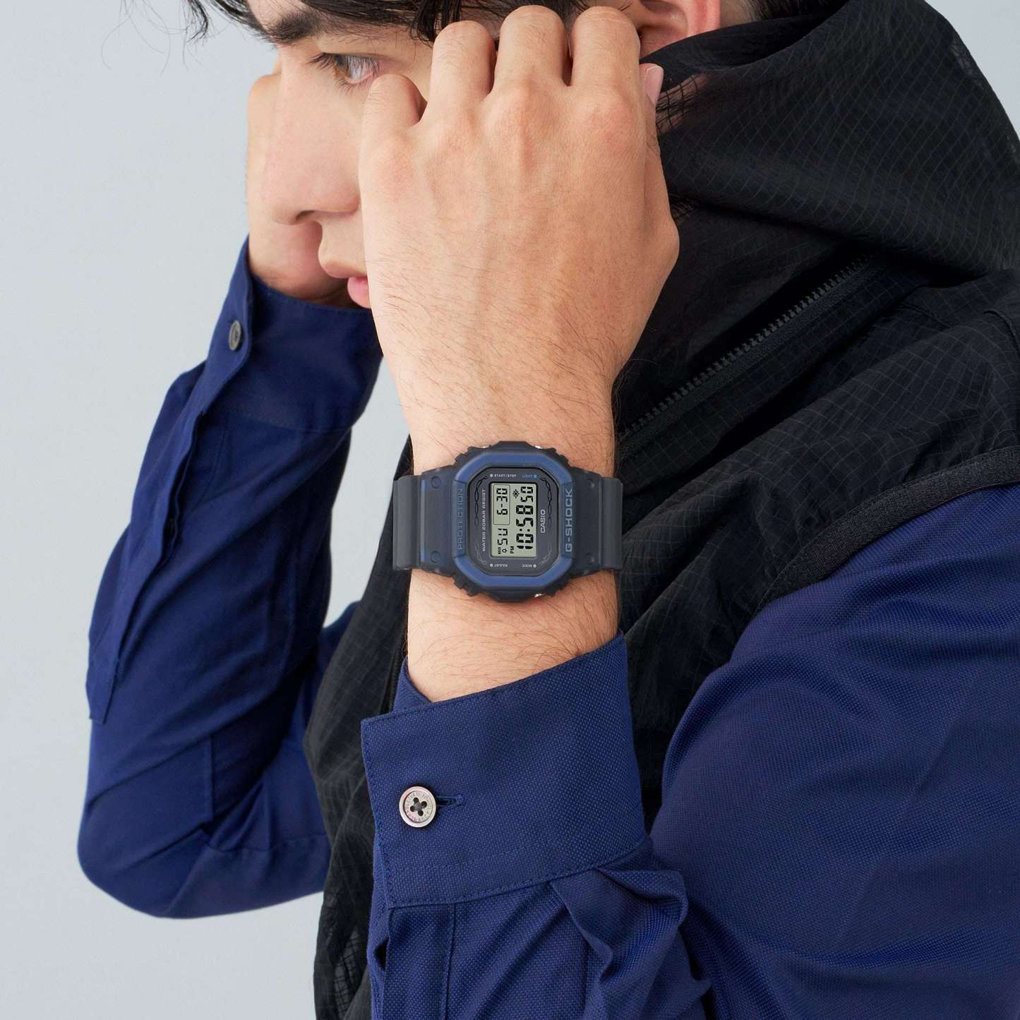 Casio G-Shock DW-5600RS-8 LED Backlight Men's Digital Watch (Grey & Blue) DW5600RS-8